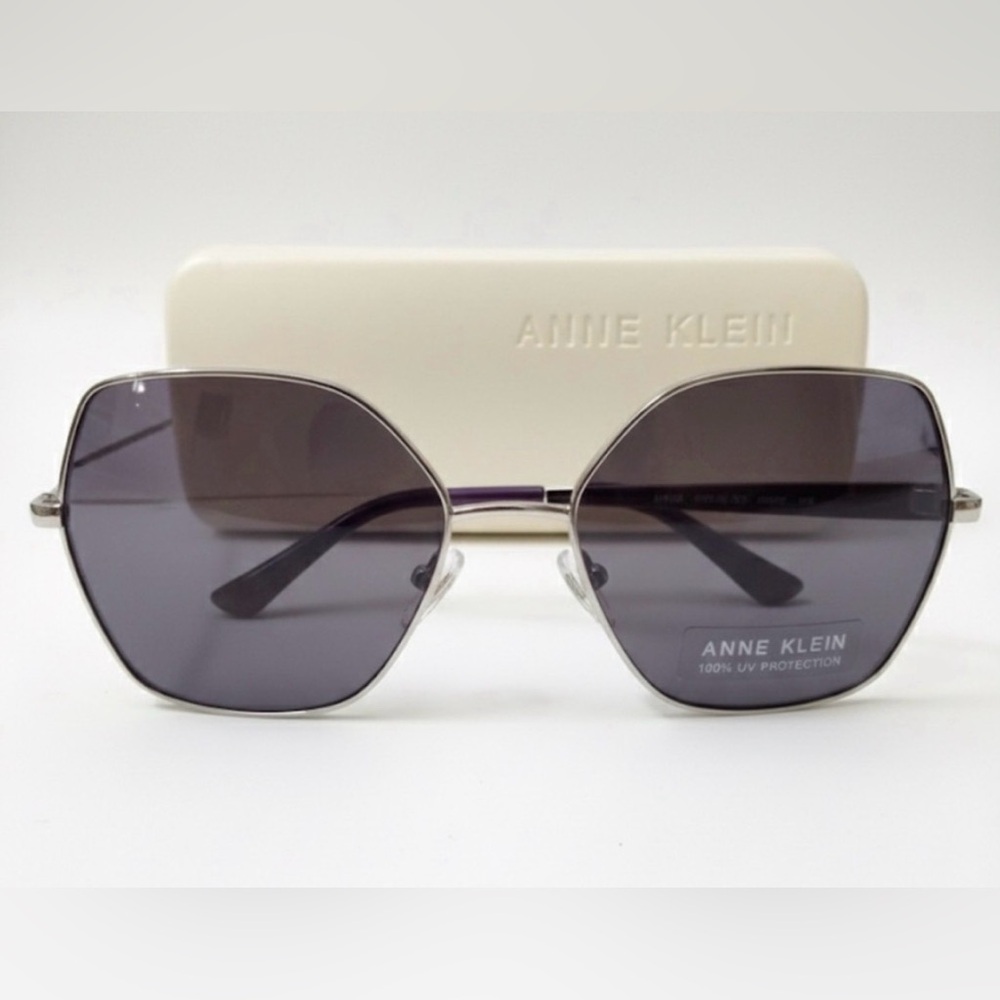 Anne Klein Gray Hexagonal Sunglasses| NWOT